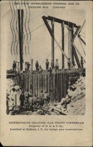 MK&T Ry. Channel Bar Co Cofferdam Eufaula IT Oklahoma c1905 Postcard