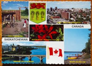 Saskatchewan SK Sask. Farewell's Trading Post Multiview Vintage Postcard D34