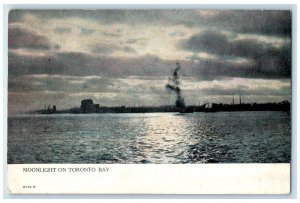 c1910 Boating Scene Moonlight on Toronto Bay Canada Unposted Antique Postcard