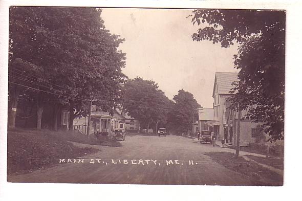 Real Photo, Main Street, Liberty, Maine, Cook Studio, Belfast