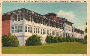 Vintage Postcard 1930's Wright Memorial Pavilion Sanatorium Charlottesville VA