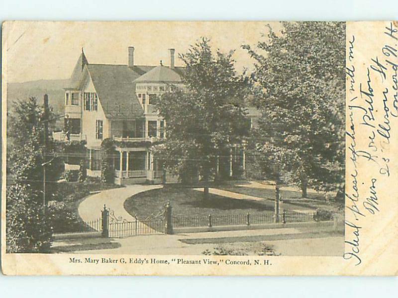 Pre-1907 MARY BAKER G. EDDY'S HOME Concord New Hampshire NH t3591