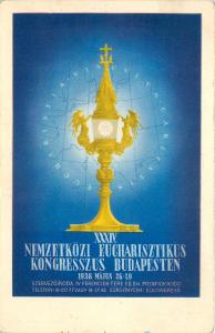 Postcard XXXIV Eucharist Congess of Budapest 1938 Poster Art