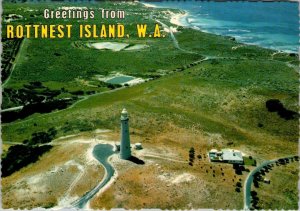 Rottnest Island, Western Australia  LIGHTHOUSE Bird's Eye View  4X6 Postcard