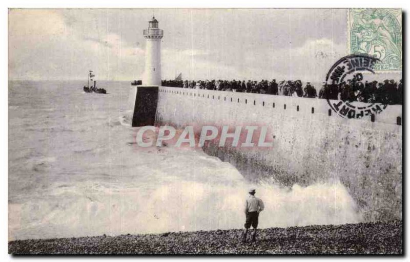 Old Postcard The Lighthouse Lighthouse Treport