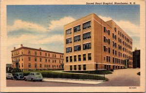 Vtg Manchester New Hampshire NH Sacred Heart Hospital 1940s Linen Postcard