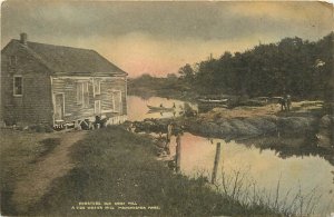 Hand-Colored UDB Postcard Forster's Grist Mill, A Tide Water Mill, Manchester MA