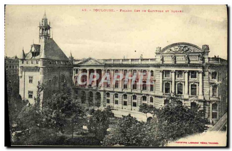 Old Postcard Toulouse Facade Is Du Capitole square and