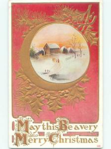 Divided-Back CHRISTMAS SCENE Great Postcard W9527