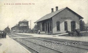 P FT W and C Station, Columbia City, IN, Indiana, USA Train Railroad Station ...