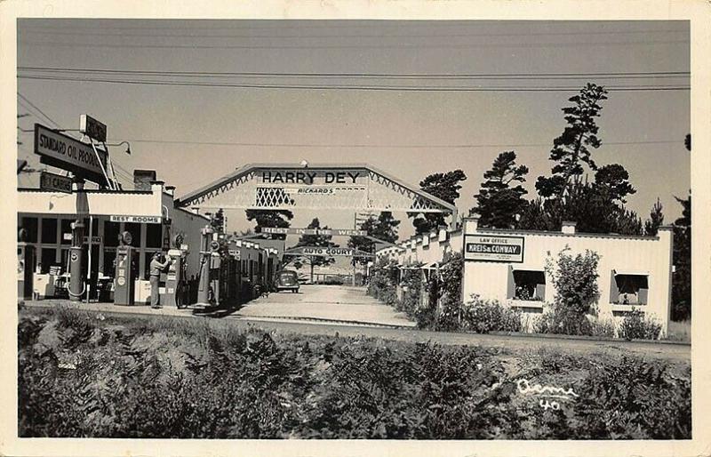 Portland OR Harry Dey Auto Court Standard Gas Station  RPPC