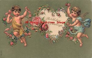 Birthday, Unknown No 599, Cherubs with Roses