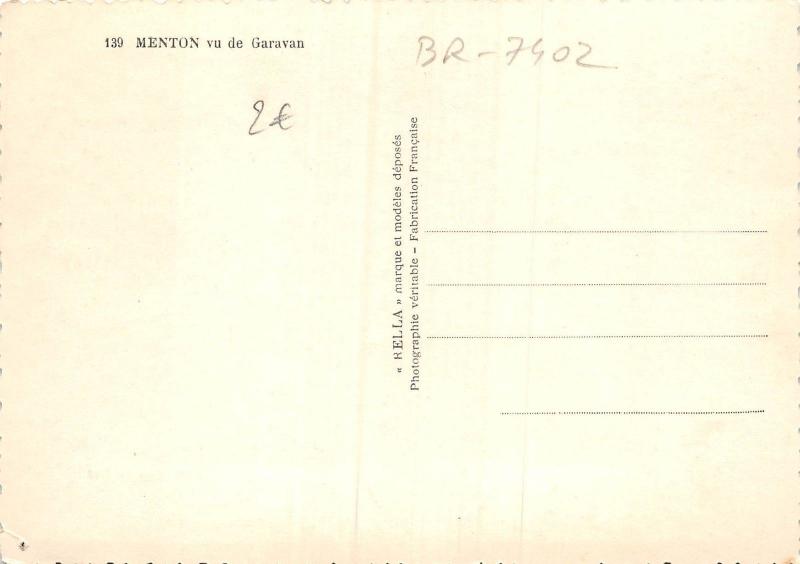 BR7402 Menton vu de Garavan  france