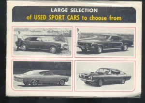 1967 FORD MUSTANG CHEVY CAMARO IMPALA PLYMOUTH BARRACUDA ADVERTISING POSTCARD