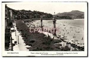 Old Postcard San Sebastian Paseo Pla De La Concha