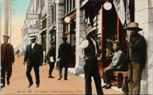 China Town Vancouver BC British Columbia People Valentine & Sons Postcard H14