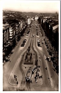 Czech Republic Prague The Upper Part of St Wenceslas Square Praha RPPC 09.77