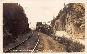 Railroad Tracks Leaving Crawford Notch White Mountains RPPC Postcard