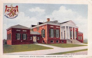 VIRGINIA JAMESTOWN EXPOSITION~MARYLAND STATE BUILDING~1907 PSMK POSTCARD