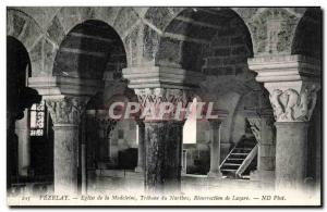 Postcard Old Vezelay Madeleine Church Narthex Resurrection of Lazarus Tribune