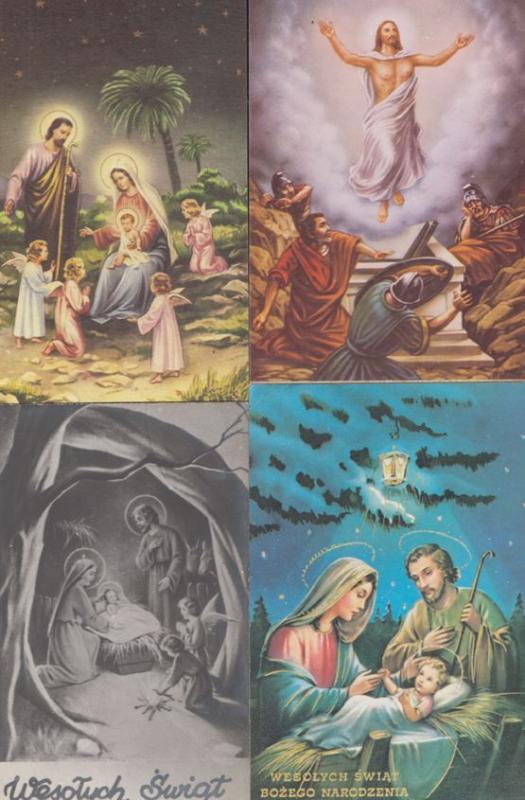 Polish Nativity Manger Religious 4x Christmas Poland Set of Postcard s