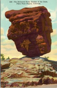 postcard - CO - Balanced Rock, Garden of the Gods