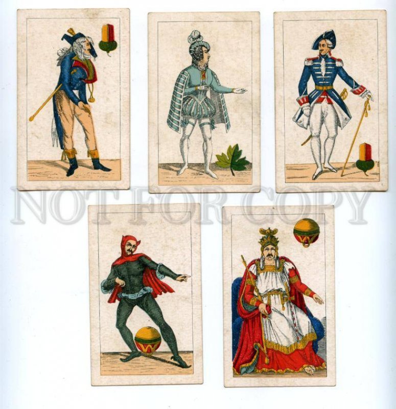 145081 Vintage Russian 23 PLAYING CARDS deck 19 century circus