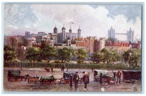 c1910 The Tower of London From Tower Hill Oilette Tuck Art Antique Postcard