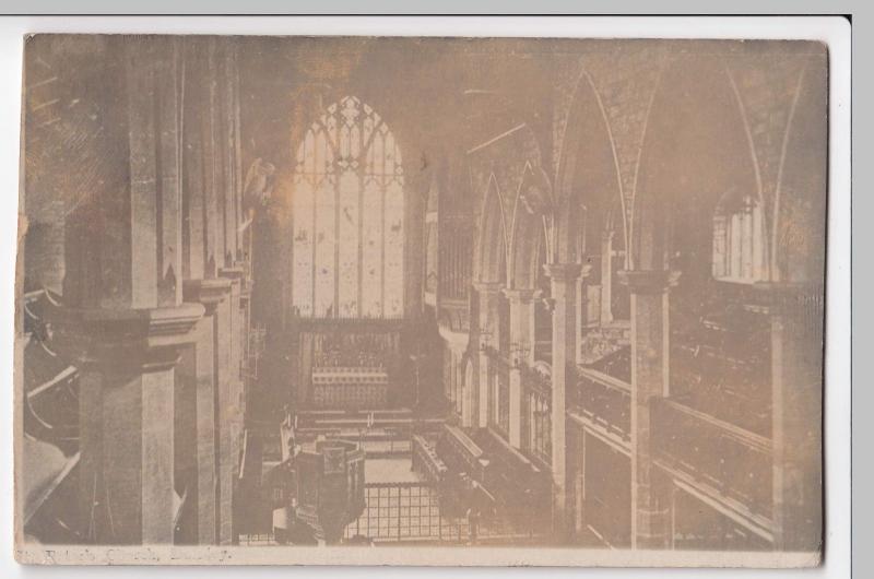 Lancashire; Burnley, St Peter's Church Interior RP PPC 1904 Local PMK