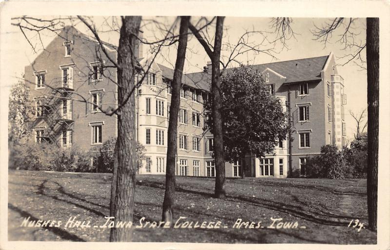 Ames Iowa~Iowa State College-University~Hughes Hall~Note from Student~1944 RPPC