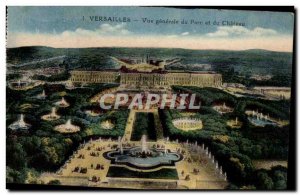 Versailles Old Postcard General view of the park and the castle