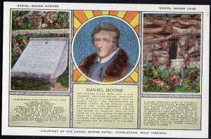 West Virginia CHARLESTON Daniel Boone Marker Daniel Boone Cave LINEN