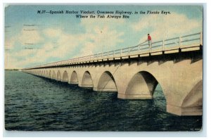 1957 Spanish Harbor Overseas Highway Key West Florida FL Viaduct Postcard 