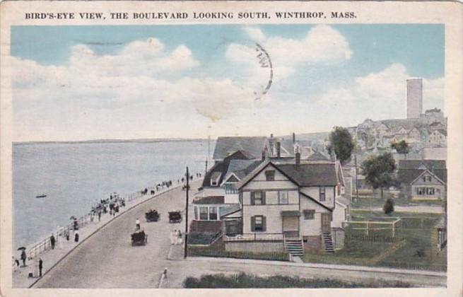 Massachusetts Winthrop Birds Eye View The Boulevard Looking South 1922