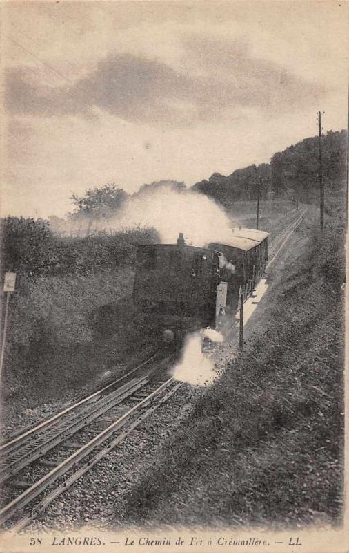 Langres France Le Chemin de Fir a Cremaillere Train Railroad Postcard J67221