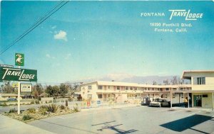 Autos Fontana California Swimming Pool Postcard Travelodge Route 66 20-10940