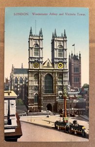 VINTAGE UNUSED POSTCARD - WESTMINSTER ABBEY & VICTORIA TOWER, LONDON, ENGLAND