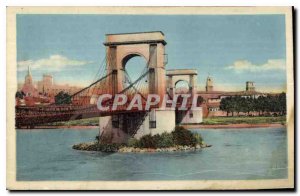 Postcard Old Avigne The Suspension Bridge