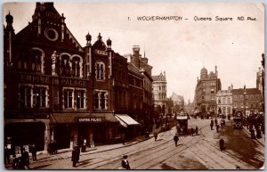 RPPC c1911 Wolverhampton England Queens Square by ND Phot.