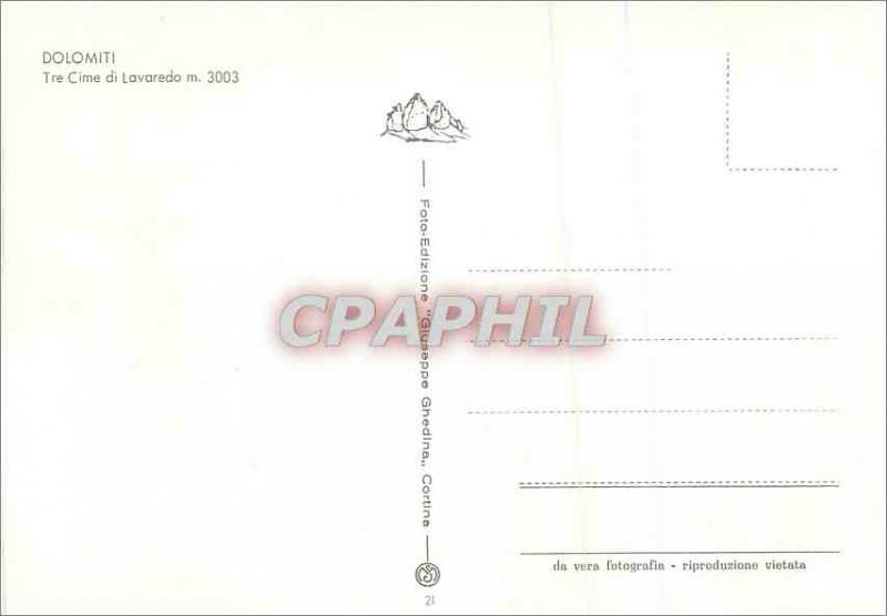 Postcard Modern Dolomiti Tre Cime di Lavaredo m 3003