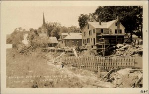 Cavendish VT Red Cross Retaining Wall 1927 Flood Real Photo Postcard
