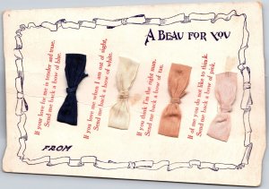 A Beau For You Assorted Color Lace Ribbon With Word Meaning Postcard