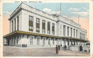 UNION STATION BALTIMORE MARYLAND POSTCARD 1923