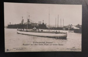 Mint WWI German Navy U Boat Submarine U Boot Bremen Sailing Leaving harbor