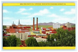View From South Hill Spokane WA Washington Postcard (BN7)