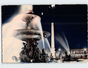 Postcard Les Illuminations, Place de la Concorde, Paris, France