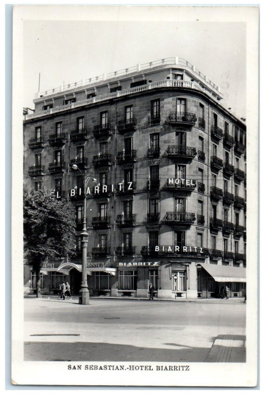 1922 San Sebastian Hotel Biarritz France Posted Antique RPPC Photo Postcard