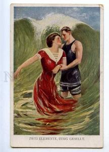 189377 Lovers in Water by UNDERWOOD Vintage Munk #860 PC