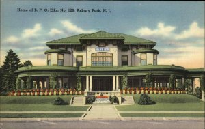 Asbury Park NJ B.P.O. Elks Lodge Fraternal Linen Vintage Postcard