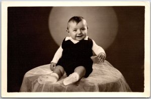 Baby Infant Cute Smile Photoshoot Real Photo RPPC Postcard